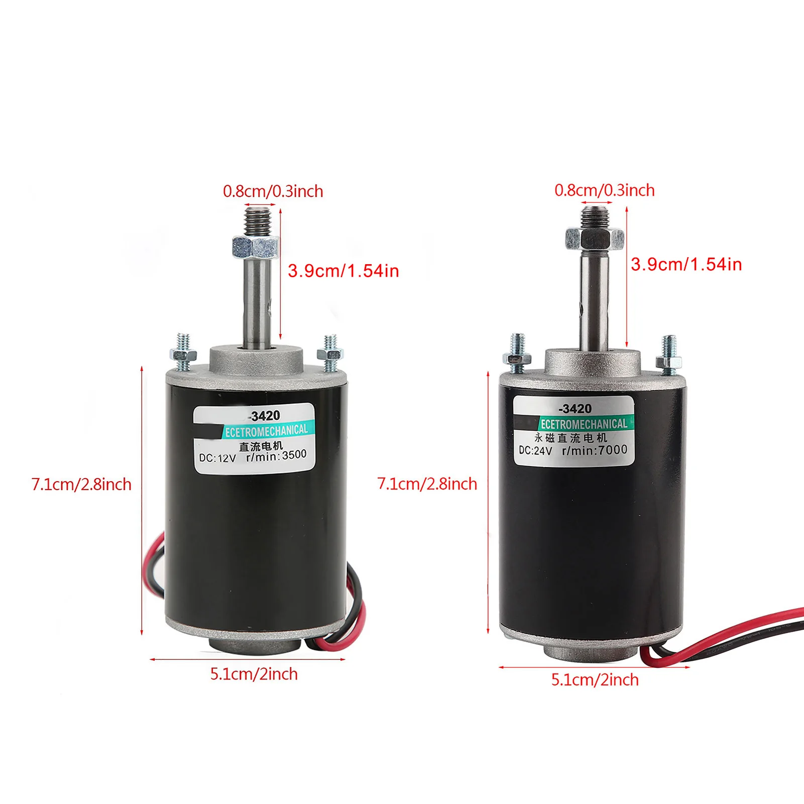 1Pc DC 12V Motor Permanent Magnet High Speed Low Noise CW CCW Mini Brushed Electric Motors 30W 3500RPM/7000RPM