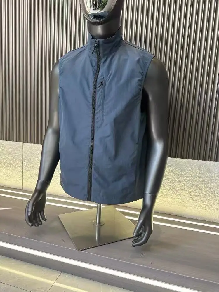 

Летняя уличная повседневная спортивная спецодежда, жилет, мужской функциональный жилет с воротником-стойкой, тонкий солнцезащитный жилет