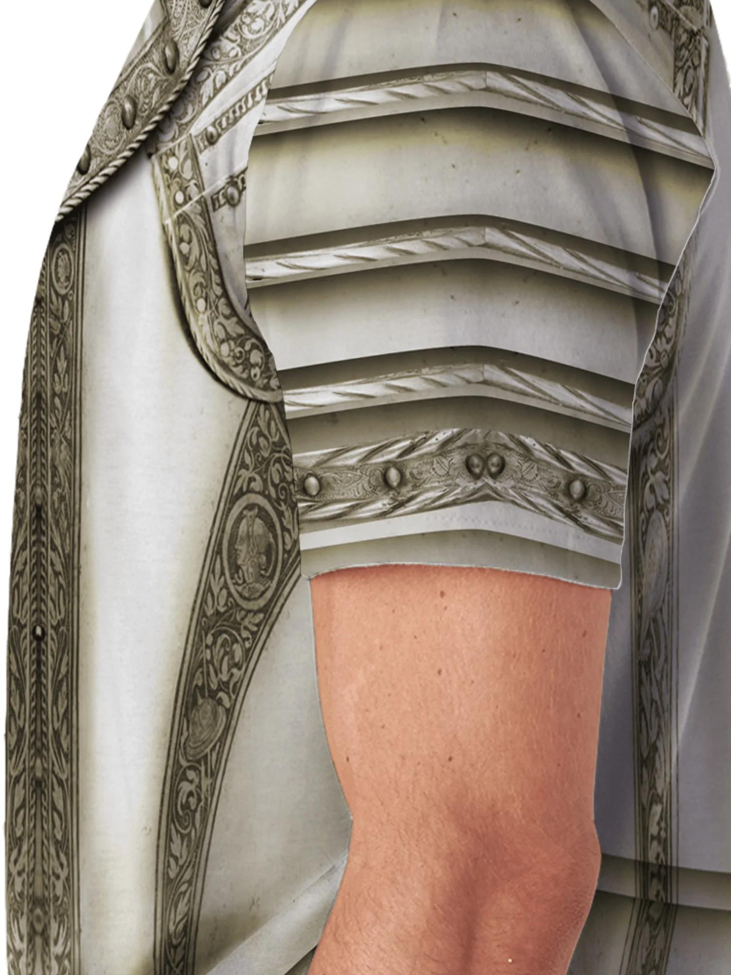 Camiseta masculina com estampa 3D de armadura de cavaleiro medieval – poliéster de secagem rápida, camiseta de manga curta respirável para cosplay