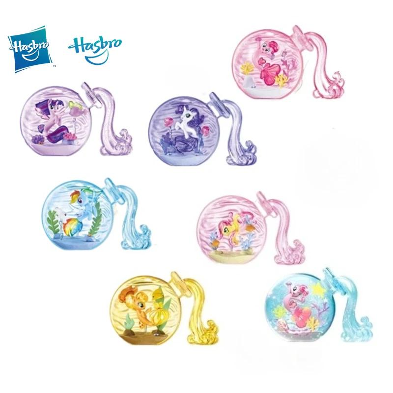 

Hasbro Anime My Little Pony Ocean Magic Bottle Series Blind Box Toy Twilight Sparkle Rainbow Dash Applejack Gifts for Children