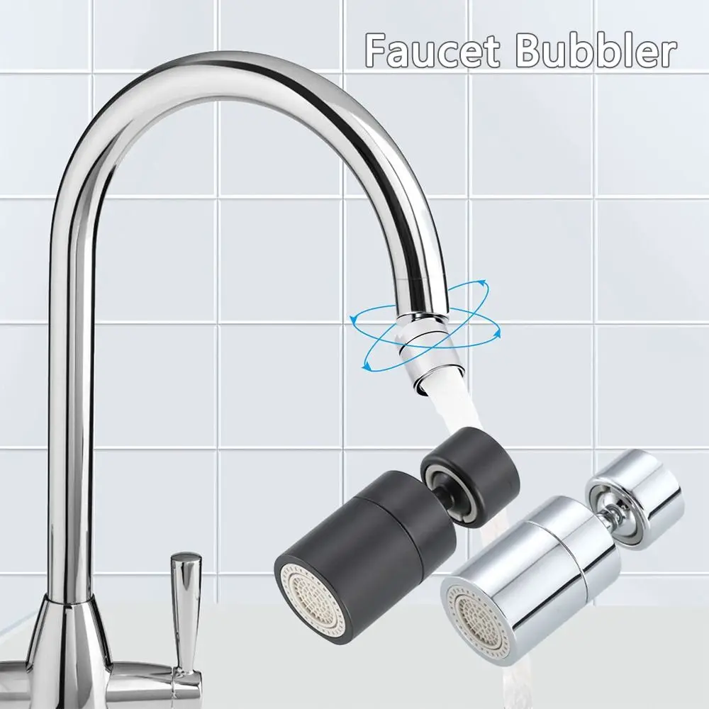 New Black 2 Mode Washbasin Faucet Nozzle 360° Rotary Splashback Faucet Aerator Kitchen Sink Pressurized Faucet Aerator Bubbler