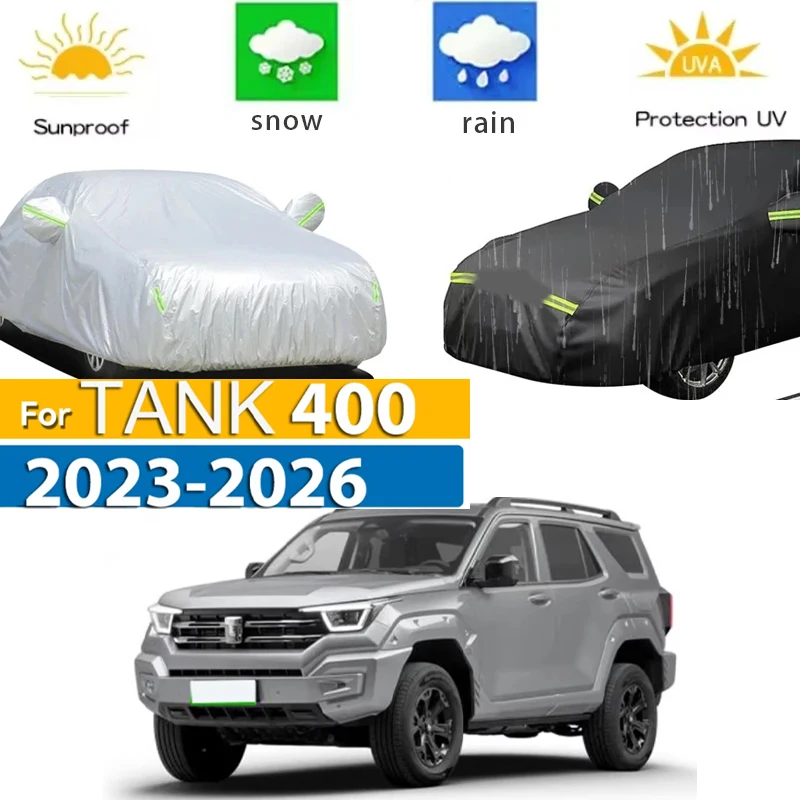 

For WEY Tank 400 2023 - 2026 Full Car Covers Outdoor Sun Anti UV Rain Snow Dust Protection Oxford Cloth Accessories