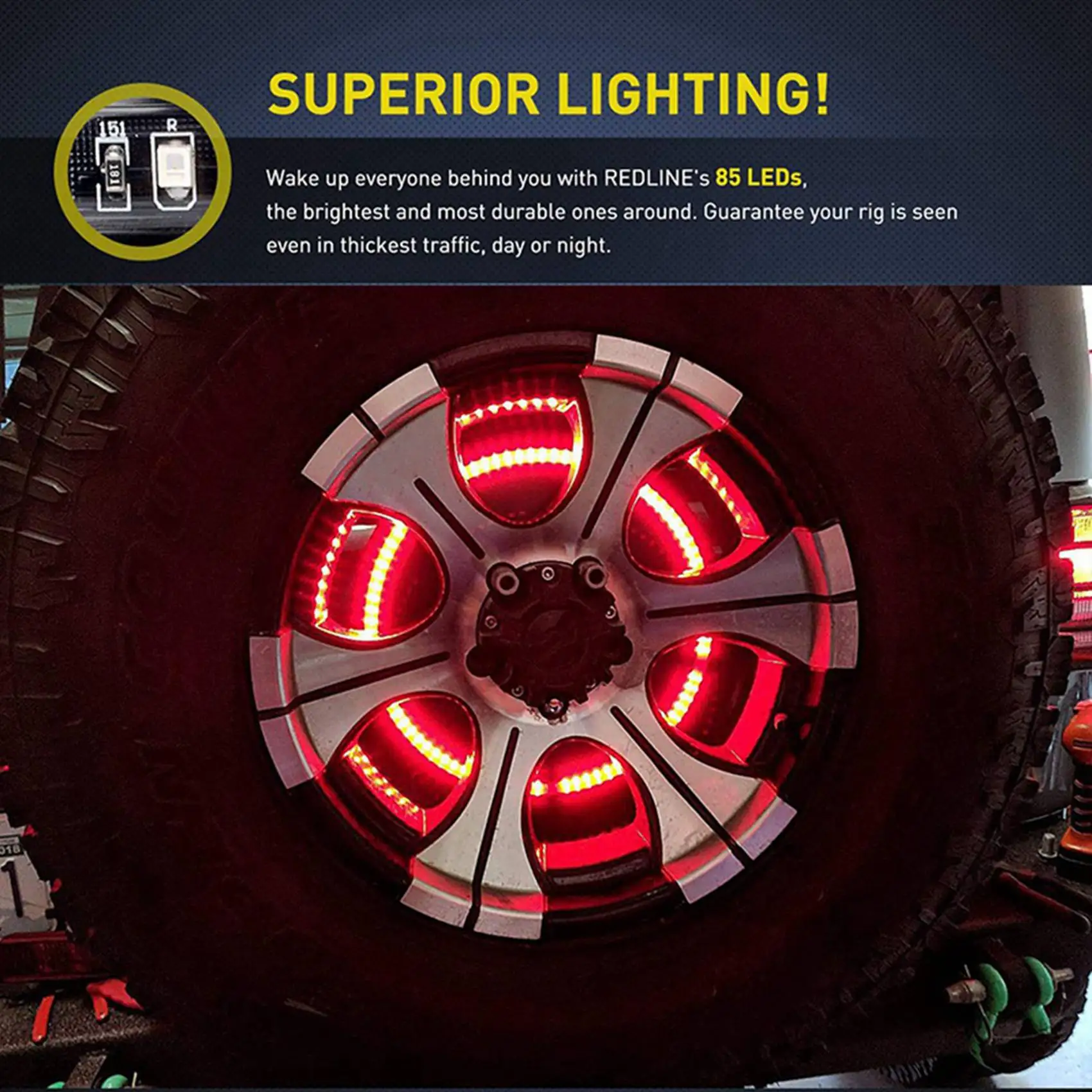 

Just- 2X Spare Tire Brake Light Wheel Light 3Rd Third Brake Light for JEEP Wrangler 2007-2018 JK JKU YJ TJ, Red Light