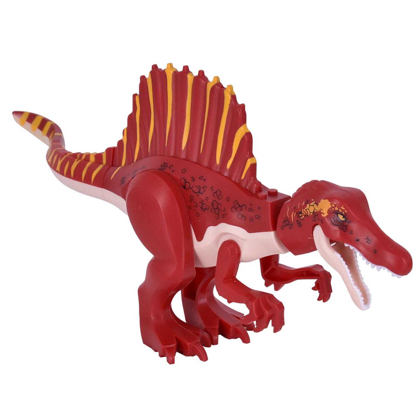DIY 7 Style Jurassic Dinosaur Spinosaurus Realistic Design Soft Rubber Material Building Bolcks Bricks Dinosauios figures Toy view 4