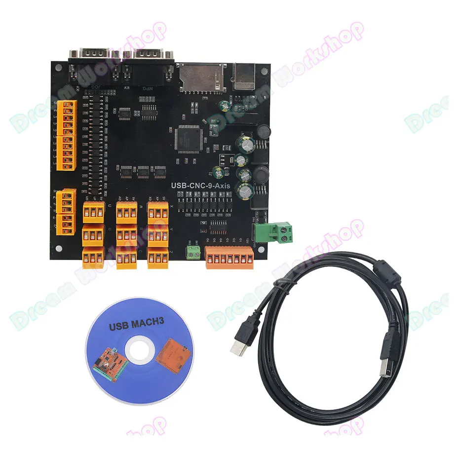 USB CNC Control Board, Stepper Motor Controller, Breakout Board, Supports offline Operation, Mach3, 4Axis, 9Axis, 100KHz