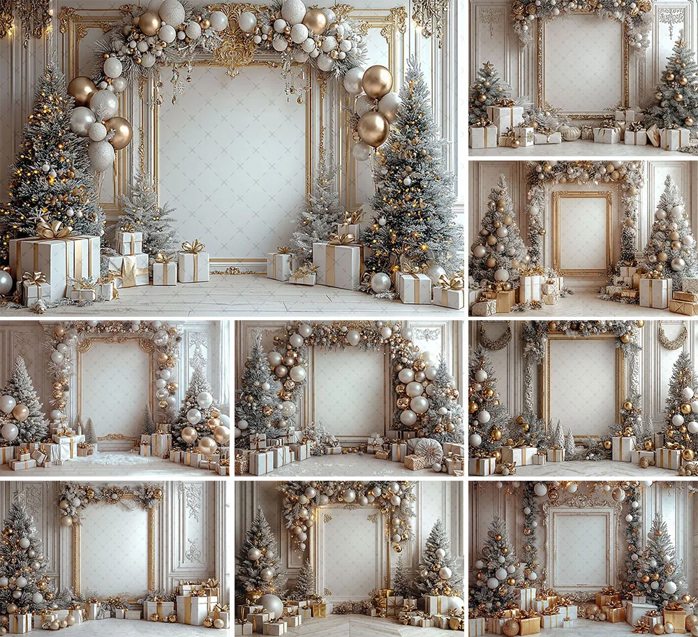 Mehofond-خلفية التصوير الفوتوغرافي للأطفال ، الجدار الأوروبي الأبيض ، شجرة عيد الميلاد ، صورة عائلية ، خلفية ، استوديو الصور ، الشتاء