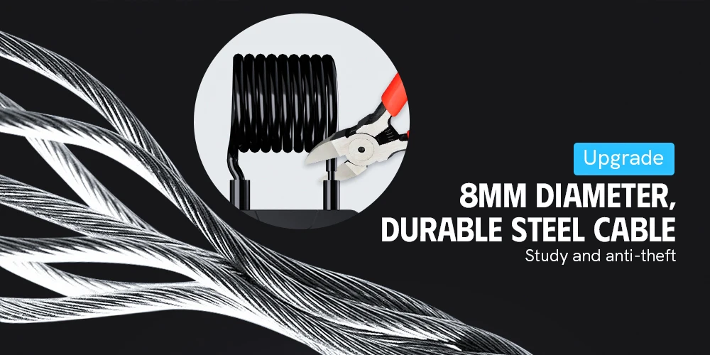 CE FCC IP66 700mAh batería de polímero de litio Solar carga automática bicicleta Cable de acero bloqueo con aplicación sistema de bloqueo de Cable para bicicleta