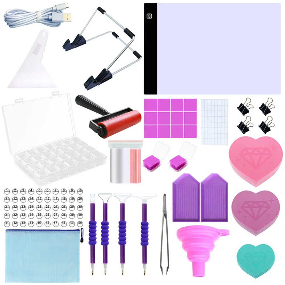 

Diamond Painting A4 LED Light Pad Kit DIY Dimmable Light Brightness Board LED Artcraft Tracing Light Table Reusable Painting Pad