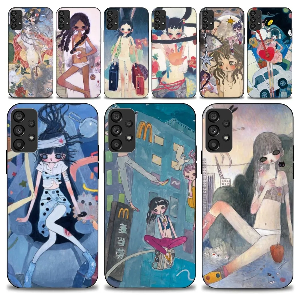 Aya Takano Art Phone Case For Samsung Galaxy S22 S23 Ultra S21 S20 FE Plus Note 20 Soft Cover