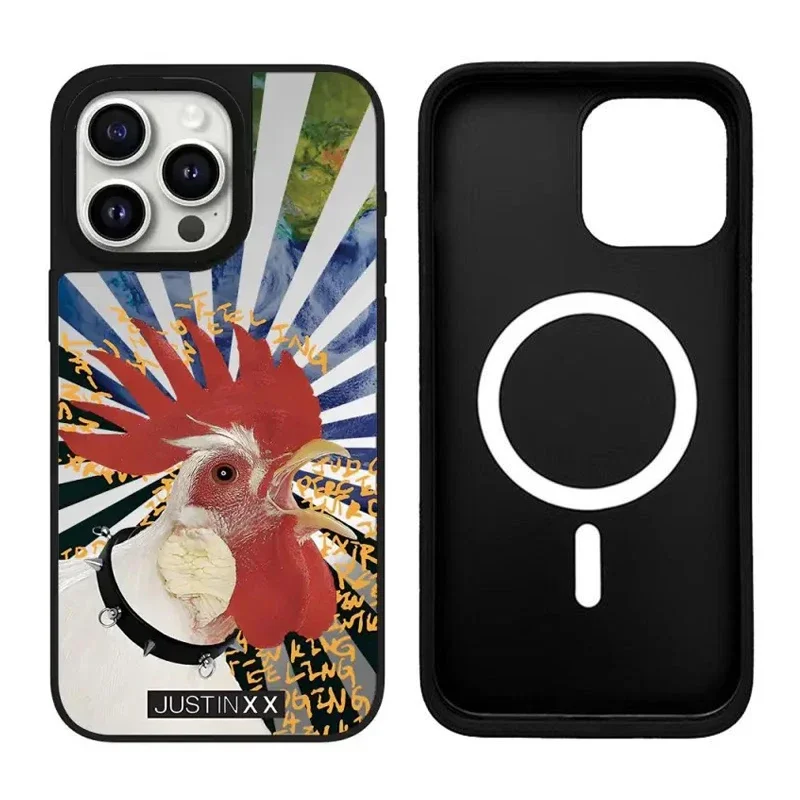 Creative Cute Animals Mirror Magnetic Phone Case Cover for IPhone 11 12 13 14 15 16 Pro Max Case