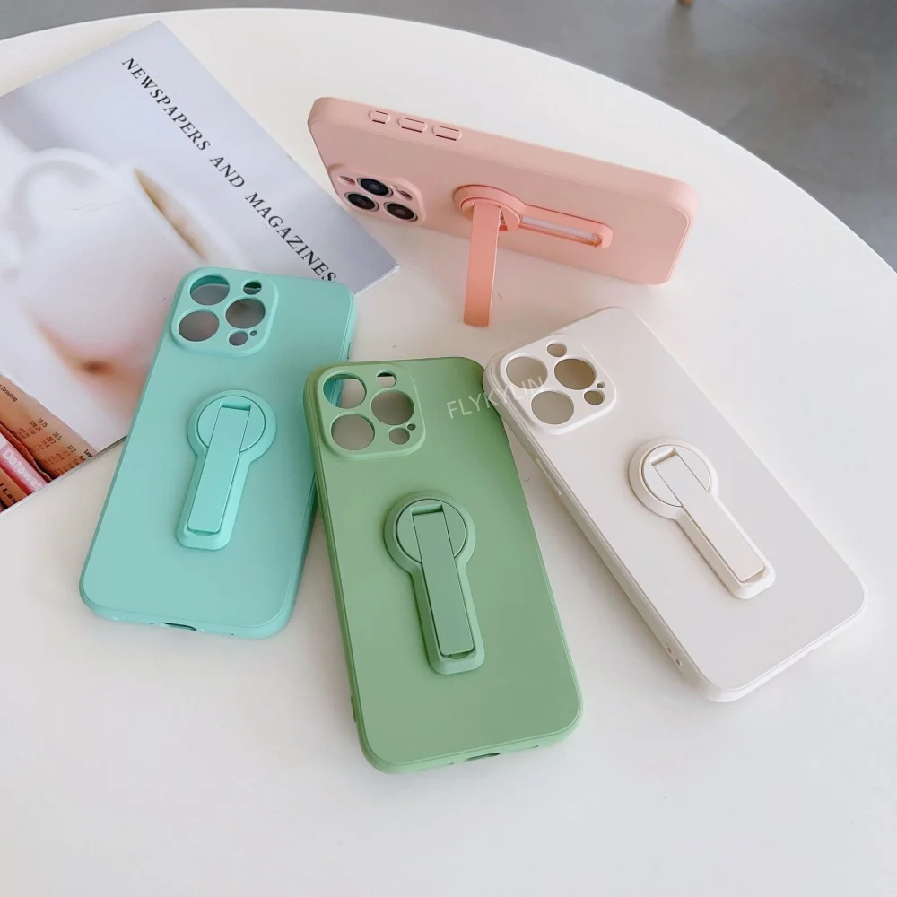 Luxury Newest Hidden Folding Bracket Stand Phone Case For MOTO G84 G85 G54 G34 G32 G35 G24 Edge 60 50 40 30 Matte Silicone Cover