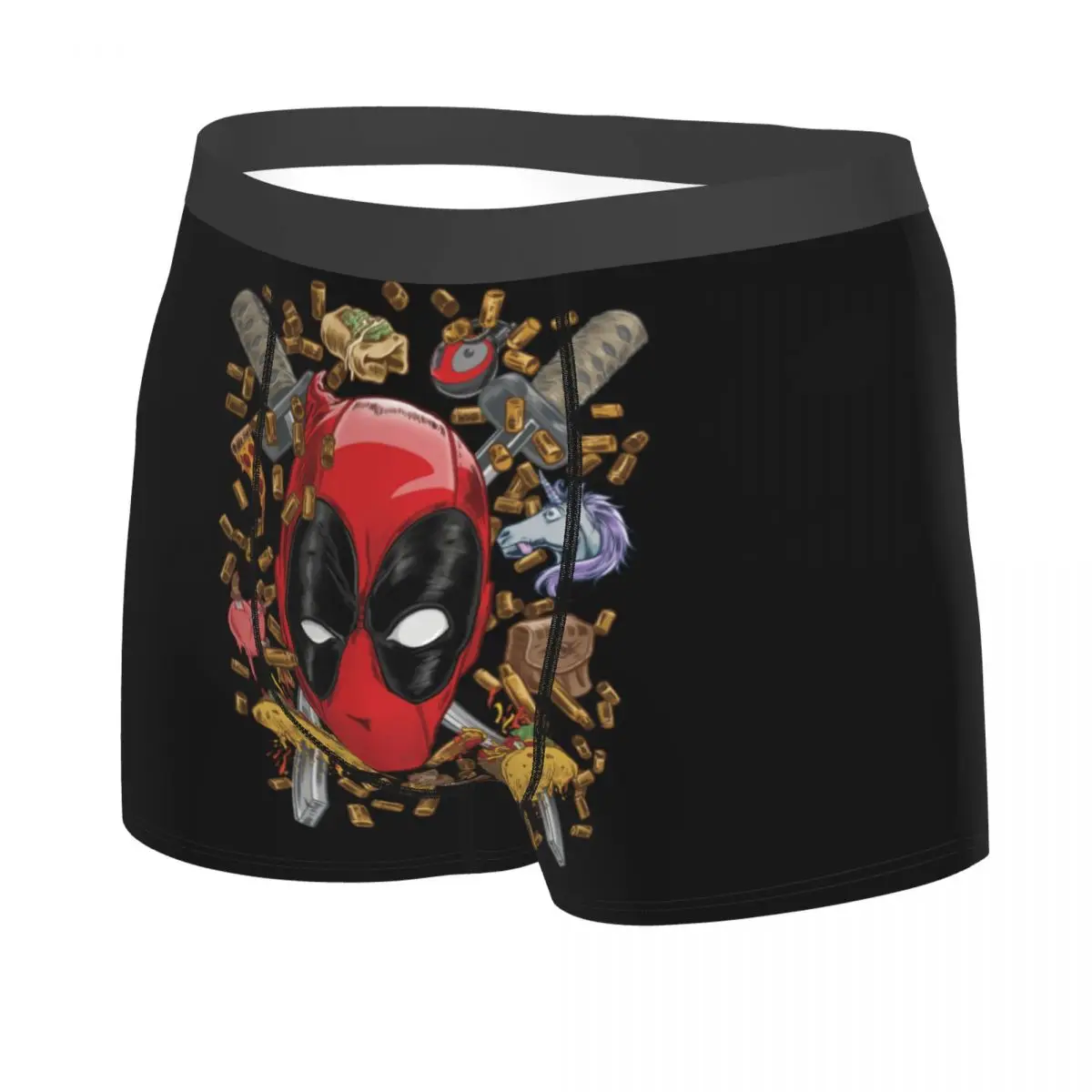 Custom Deadpool Shells And Tacos Collage Boxer Shorts For Men 3D Printed Underwear Panties Briefs Breathable Underpants