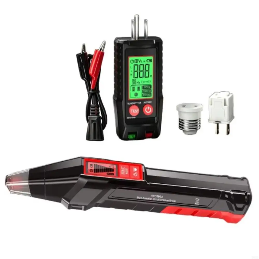 Handheld Receiver Circuit Breaker Finder Digital Display Automatic Detection Outlet Wiring Tester Branch Line Review for US Plug
