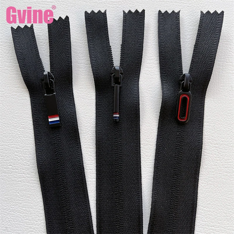 

20Pcs Black 3# 20cm Reversible Nylon Zippers Close End TPU Waterproof Hidden Zipper for Sewing Garments Accessories