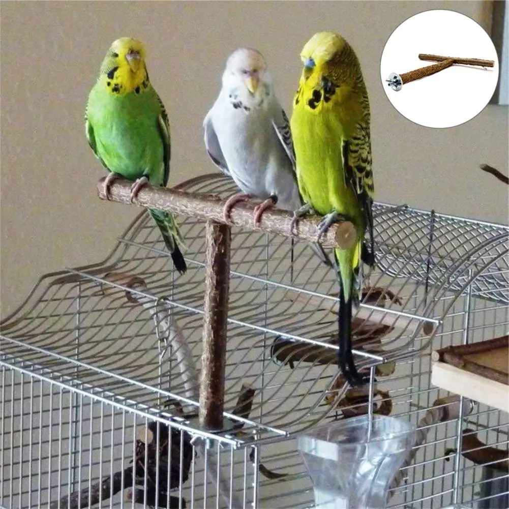 Bird Parrots Stand Bar Toy Wooden Stand Mini Wear-resistant Lightweight Bird Wooden Stand for Macaws Birds Supplies