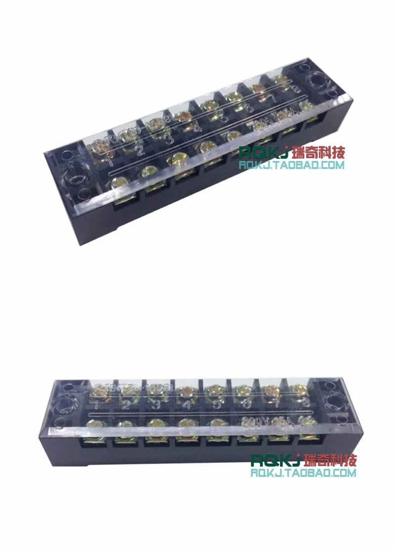 Fixed Terminal Block Clamp, pedaço de cobre, conectando Terminal Block, TB-1508, 15A, 8-posição, 20pcs