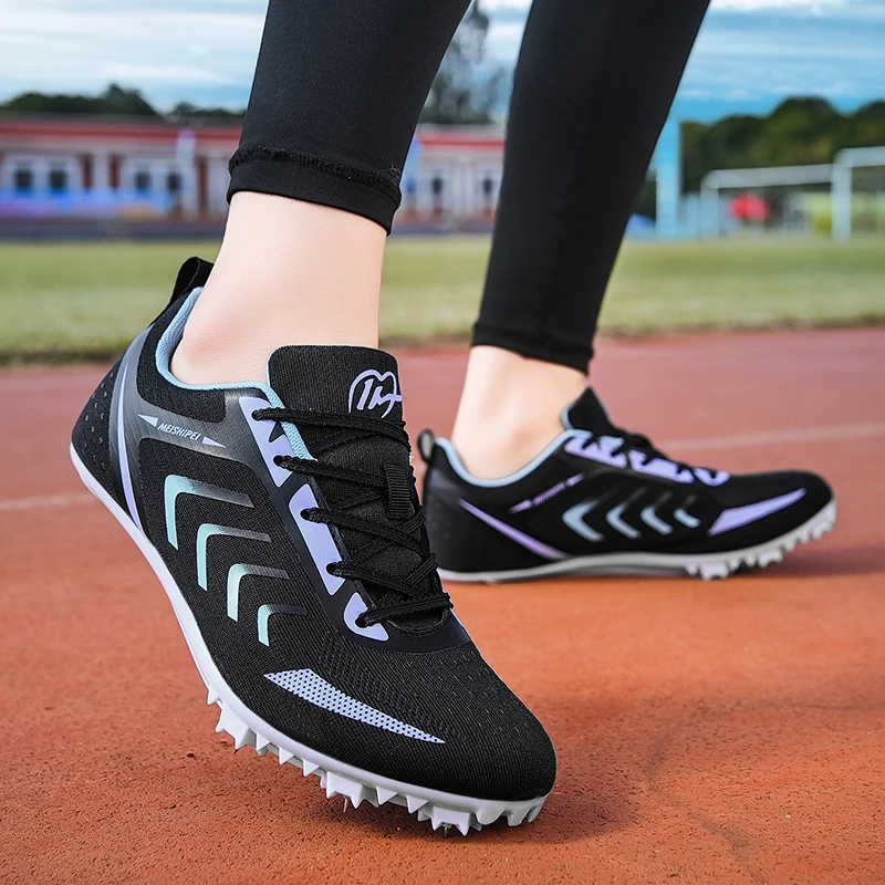 Professional 100 M Sprint TRACK Spikes ผู้ชายน้ําหนักเบาสบาย Men's Sprint รองเท้าวิ่งรองเท้า Breathable ตาข่าย Unisex รองเท้า