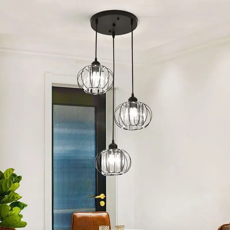 JYLIGHTING Round Modern Simple Home Light Luxury Lantern Crystal Restaurant Chandelier LED Kitchen 90 Nordic Lamp E27 360 50000