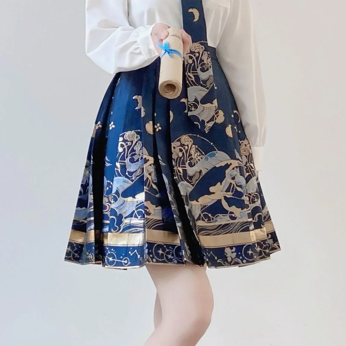 Chinese Style Han Element Short Ma Mian Skirt Versatile Commuter Cosplay Dress Set Summer Hanfu Female Song System Summer