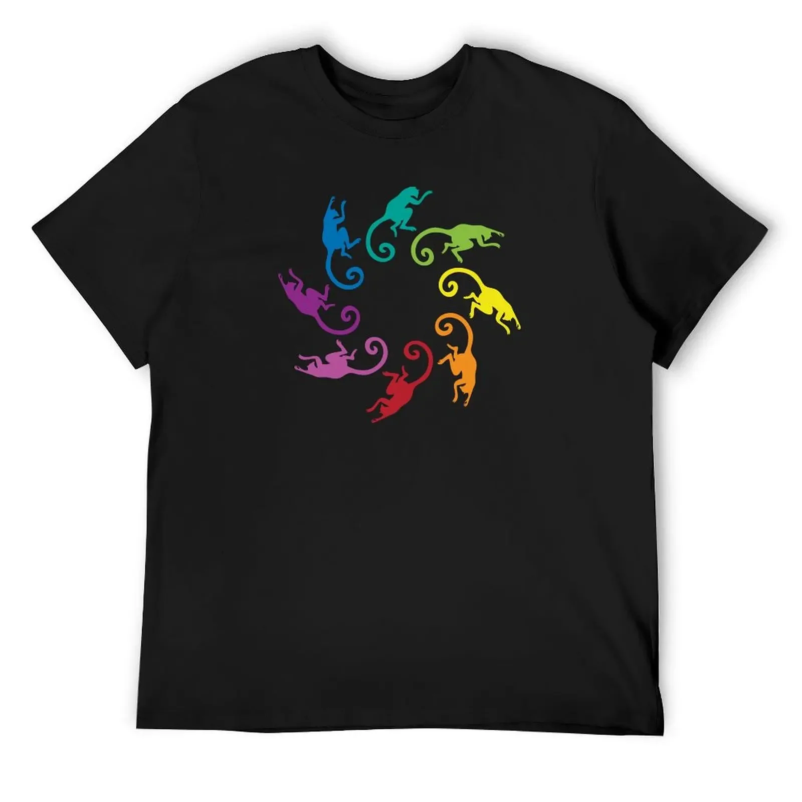 

Color: Lemur Rainbow Pinwheel T-Shirt tops korean fashion sports fans boys animal print black t-shirts for men