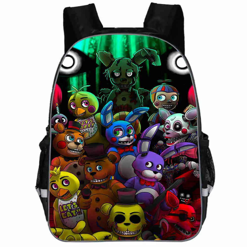 16 Inch Cartoon Five Night At Freddy Backpack Kids FNAF Bonnie Fazbear School Bags for Teenager Boys Bagpacks Children Bookbag