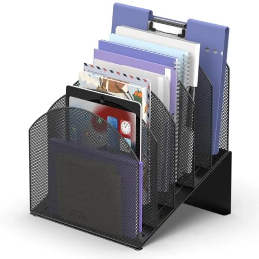 

Desk File Organizer Vertical File Folder Organizer with 5Section Document and Record Holder and Storage for Home Office School