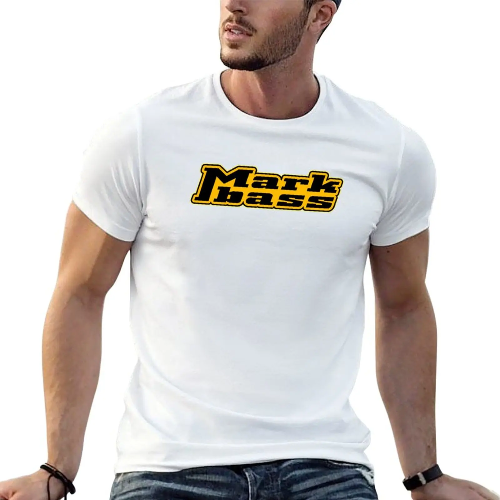 Camiseta Markbass Amp Essential para homens, camisetas casuais para homens, camiseta de designer