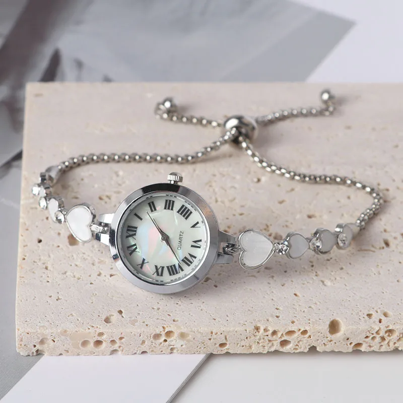 

Классические изысканные часы с маленьким циферблатом, часы-браслет с сердечком, модные женские наручные часы со стразами, подарок, Reloj Mujer