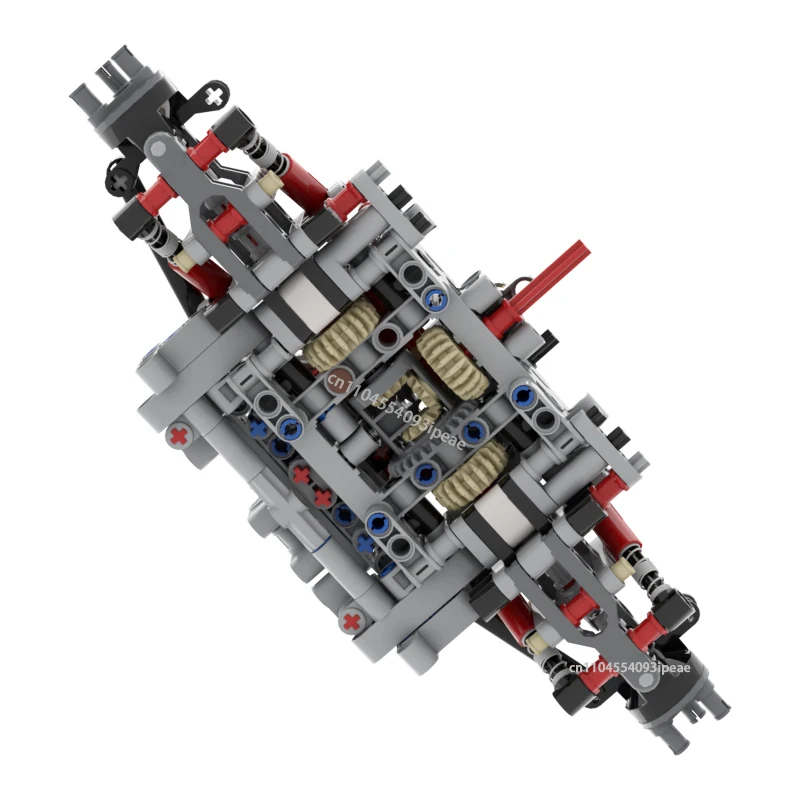 NUOVO Asse anteriore tecnico con sistema di assorbimento degli urti con blocco differenziale Modello Building Blocks Auto fai da te Funzione di sospensione del telaio Mattoni