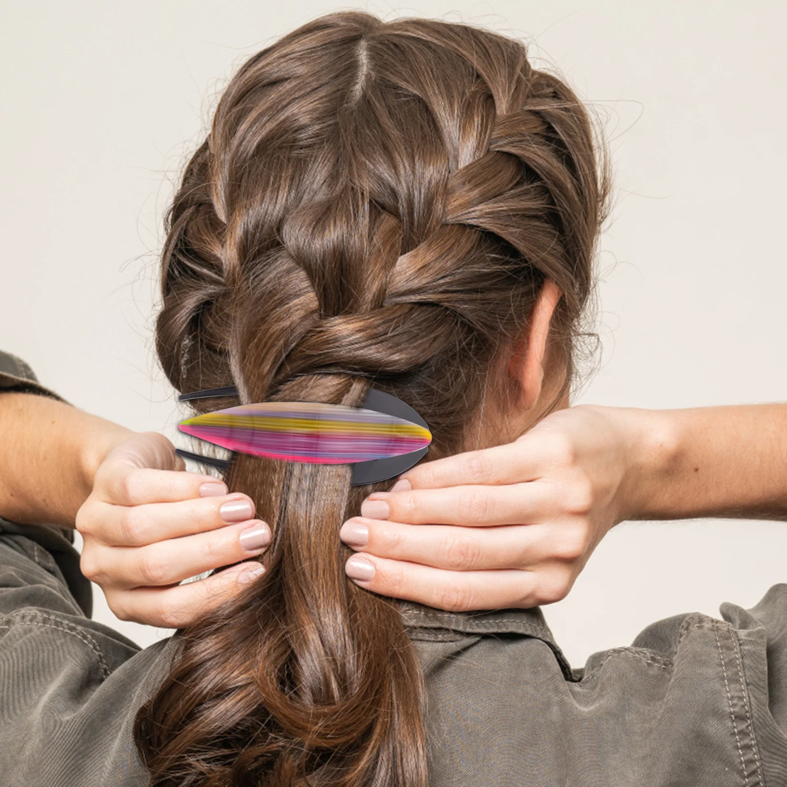 

Французский изогнутый зажим для волос, большой ацетатный зажим для челюстей для женщин, плоские заколки для укладки волос, шпилька без складок, плоские зажимы для волос