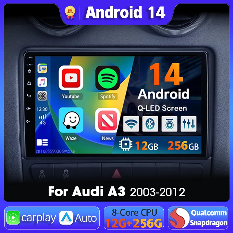 

Автомагнитола для Audi A3 8P 2003-2013, 2 DIN, Wifi + 4G BT