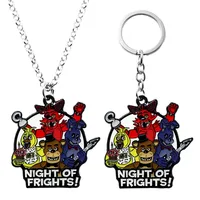 Five Nights At Freddys Necklace Keychain Kids Fnafs Cartoon Choker Key Ring Boys Girls Classic Toys Best Friend Gift Hot Sales