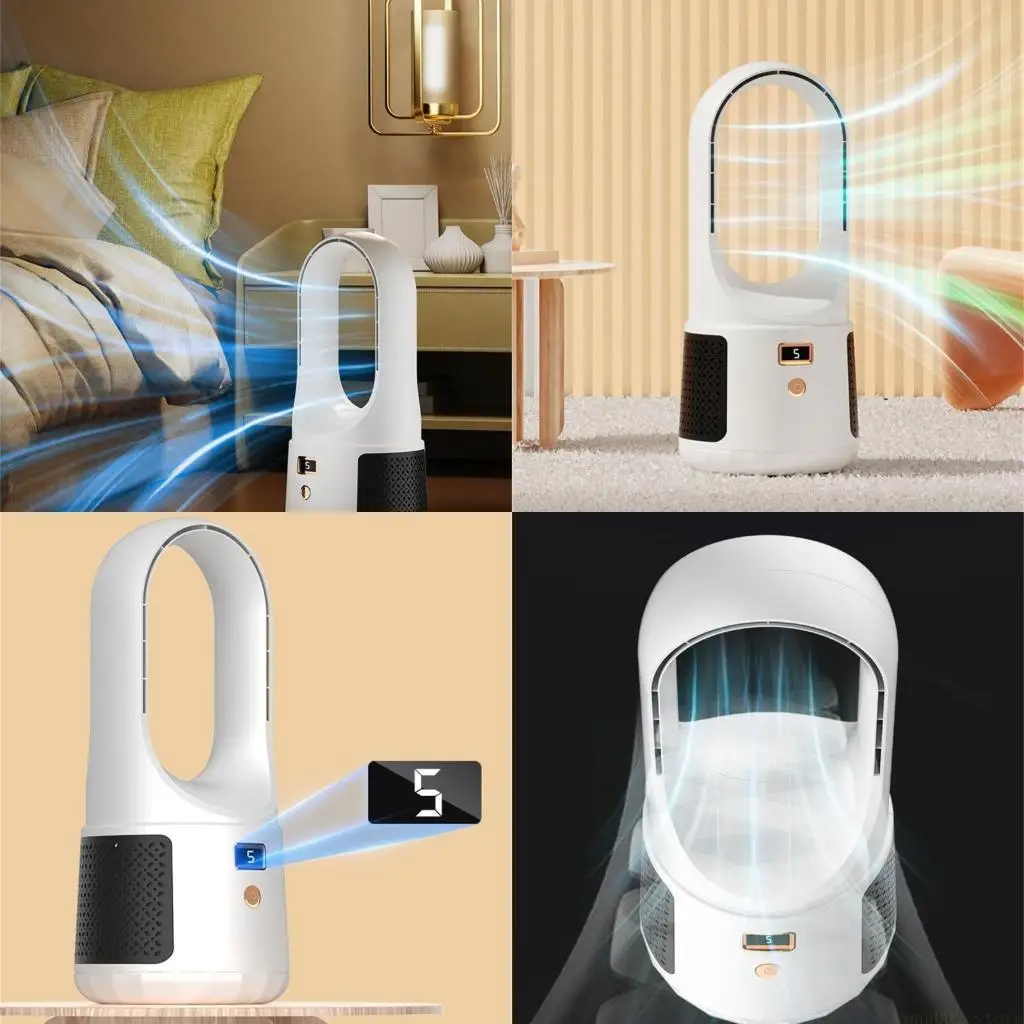 

D0AB Тихий персональный вентилятор Настольные безлопастные вентиляторы Малошумный 6-скоростной вентилятор воздушного охлаждения