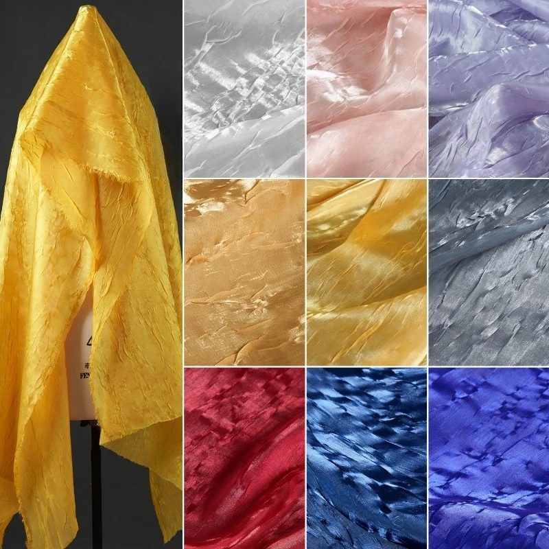 

100/300/500 см креп с рябью воды, креативная нерегулярная складная волнистая текстура, сетка для шитья юбки своими руками, дизайнерская ткань для одежды