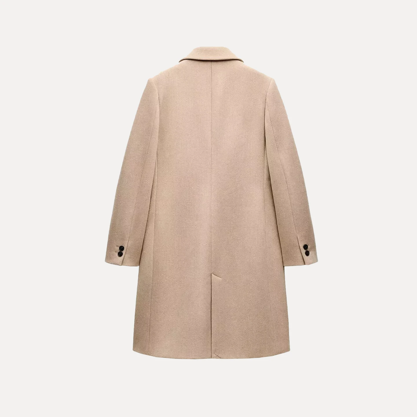 

Z Women's Faion Soft Coat Long Sve Turn-down Collar Outerwear Polyester Fiber Commute Sle Mid-length Single Button