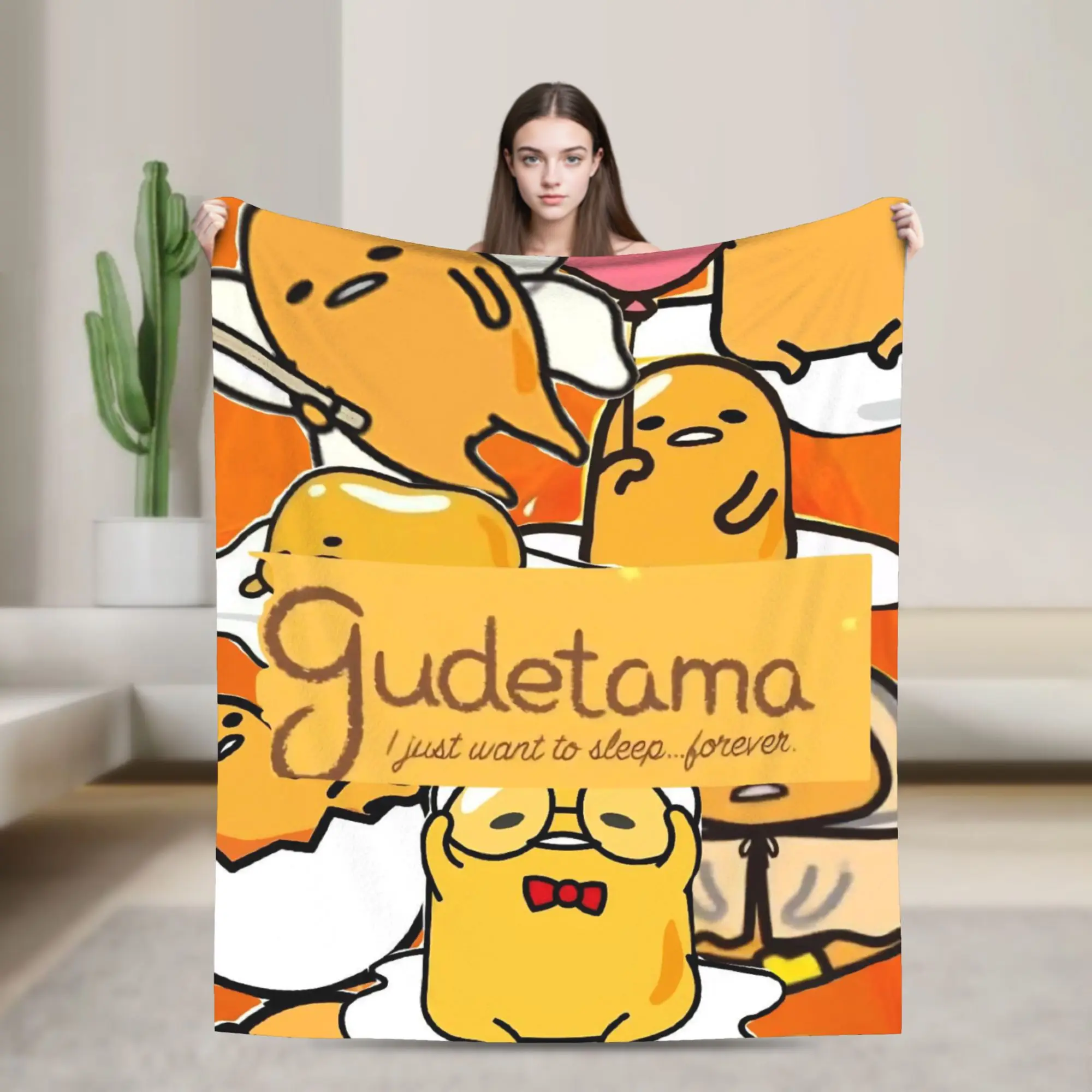 

Gudetama Cute Egg Cartoon Blankets Flannel Awesome Soft Throw Blankets for Home Restaurant Decoration