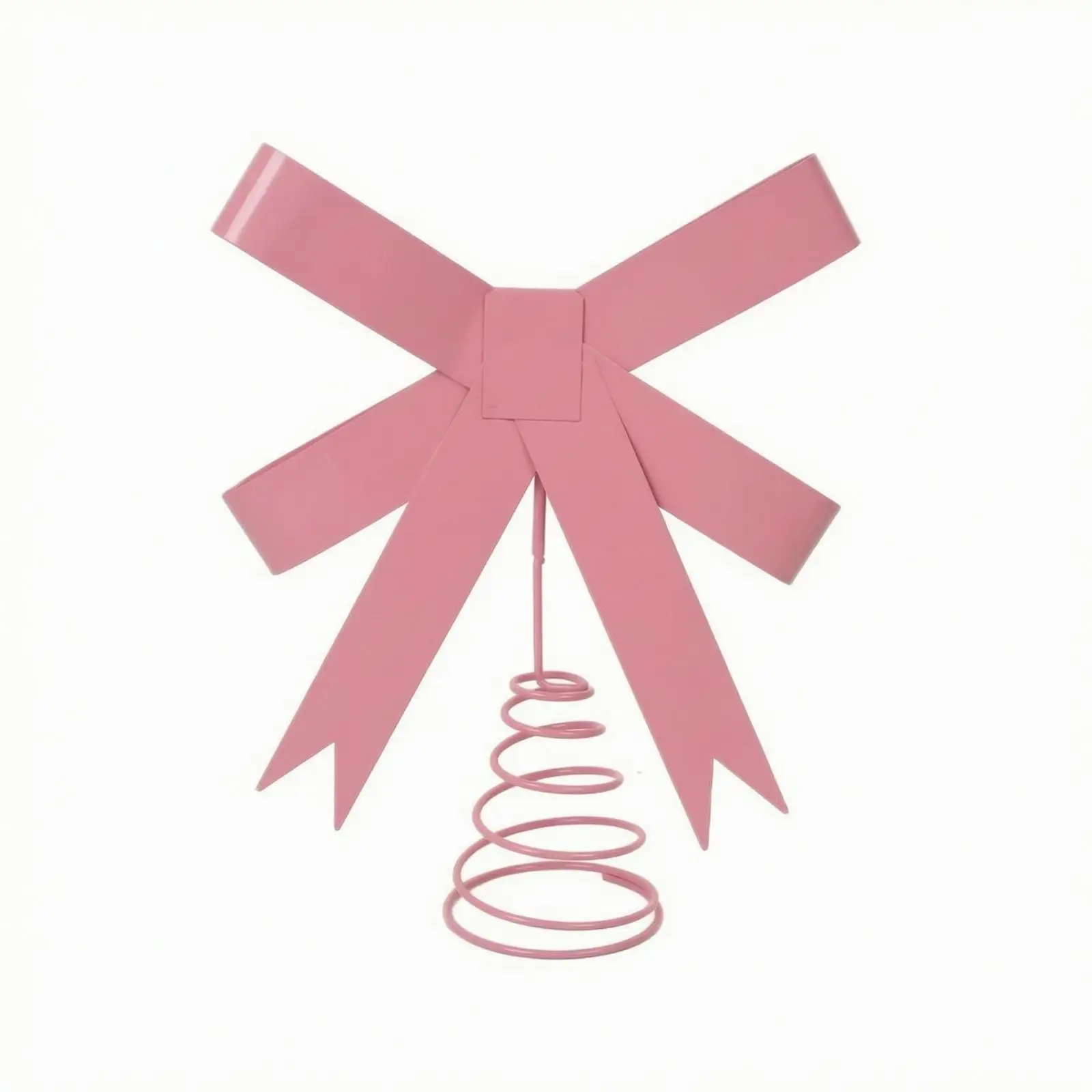 Iron Ribbon Bow Tree Finial | Lightweight Wire Construction, Bow tree finial with Spiral Base, for Holiday Displays