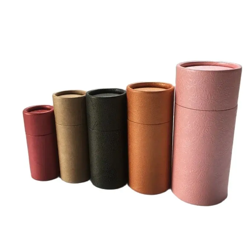 10Pcs/Lot Oil bottle Packaging Box Kraft Paper Tube Packing Box Dropper Bottle Round Cardboard Lipstick Perfume Tube