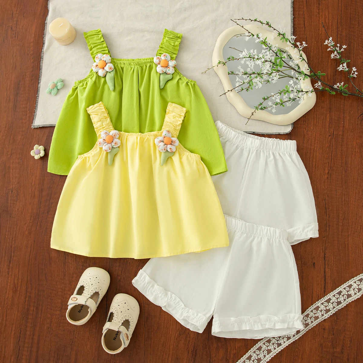 

Новинка лета: Комплект из двух предметов для девочек, простой стиль, однотонный, детская одежда (от 9 месяцев до 4 лет)