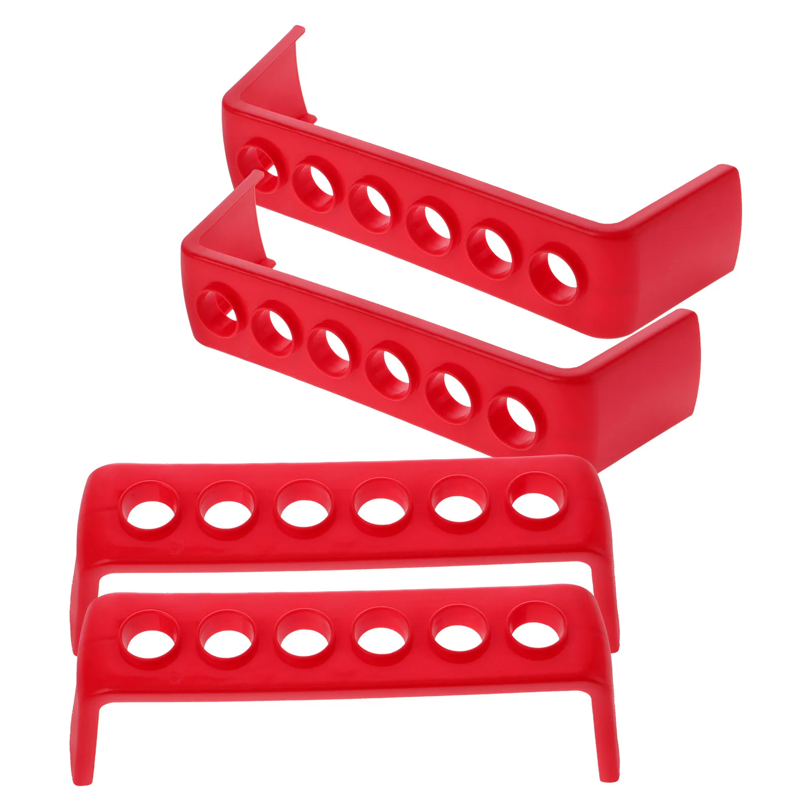

4pcs Red Test Tube Rack Teaching Aids Tube Racks Lab Equipment Stable Storage For Chemistry Experiment