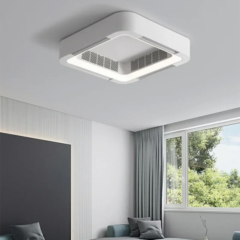 Invisible Bladesess teto ventilador lâmpada com luz, controle remoto sem lâminas, DC LED, circulador, decoração para quarto e sala de estar