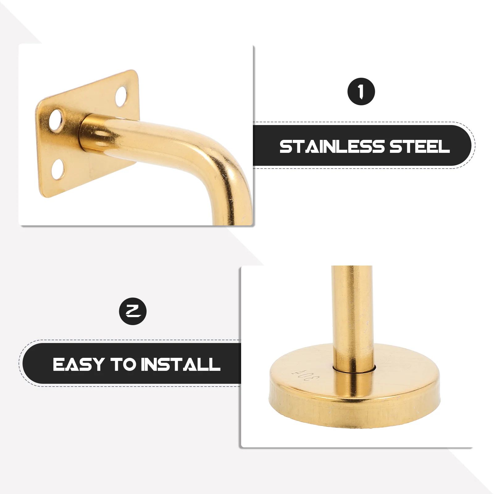 دعامة درابزين الدرج من الفولاذ المقاوم للصدأ حامل درابزين عالي التحمل لخطوات داخلية وخارجية ودعامات دعم تثبيت على الحائط