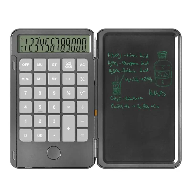 6.5 Inches Electronic Memo Pad Calculator with Calculator 12 Digits Simple Calculator Multi-functional Digital Memo Learning