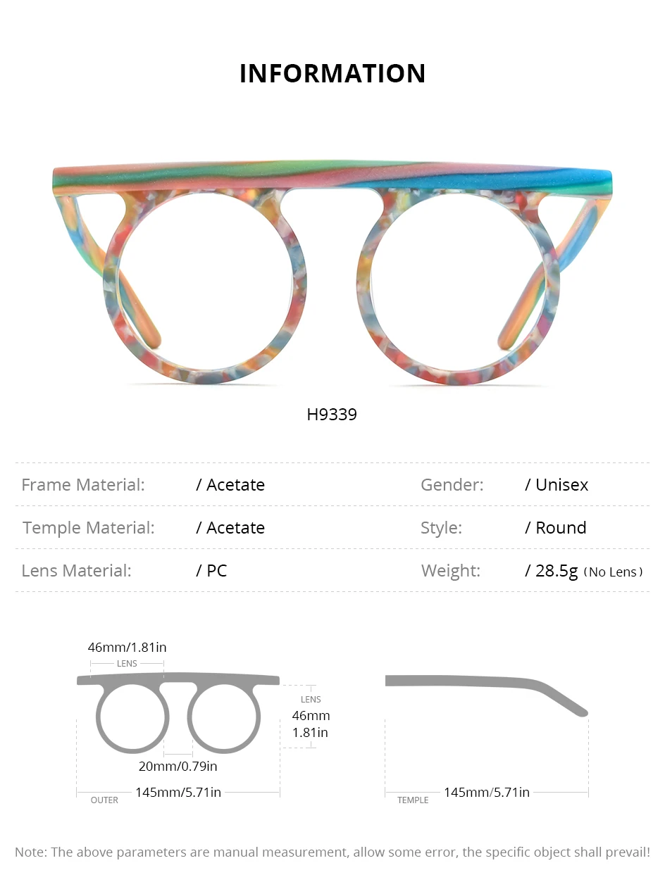 HEPIDEM Acetat Brille Rahmen Männer neue Retro runde quadratische Rhomboid Brille Frauen Nerd Vintage Brillen Brille – Detail 28
