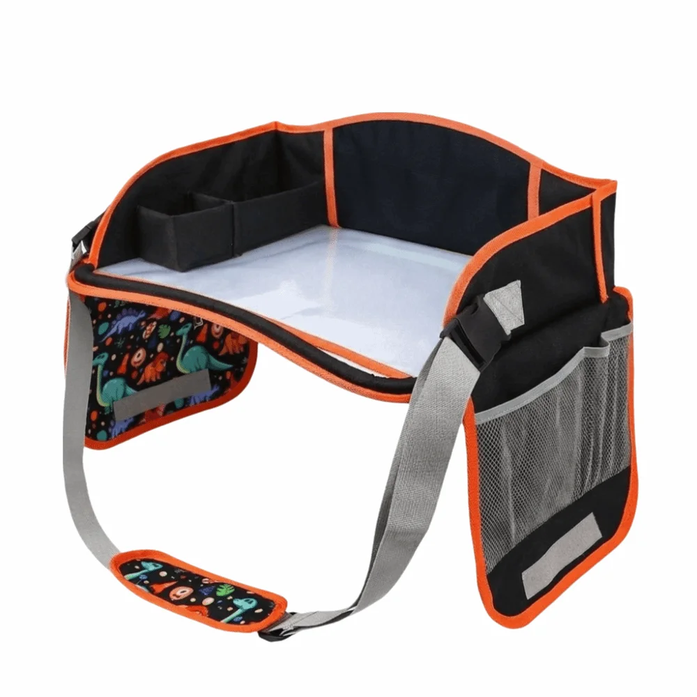 Portable Car Seat Writing Tray Foldable Multi-functional Kids Travel Tray Whiteboard Fixed Bag Drawing Writing Board