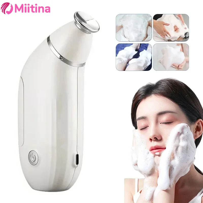 Handheld Activation Bubble Machine for Facial Cleansing and Hydration, Portable Magic Bubble Machine Home Mousse Beauty Device