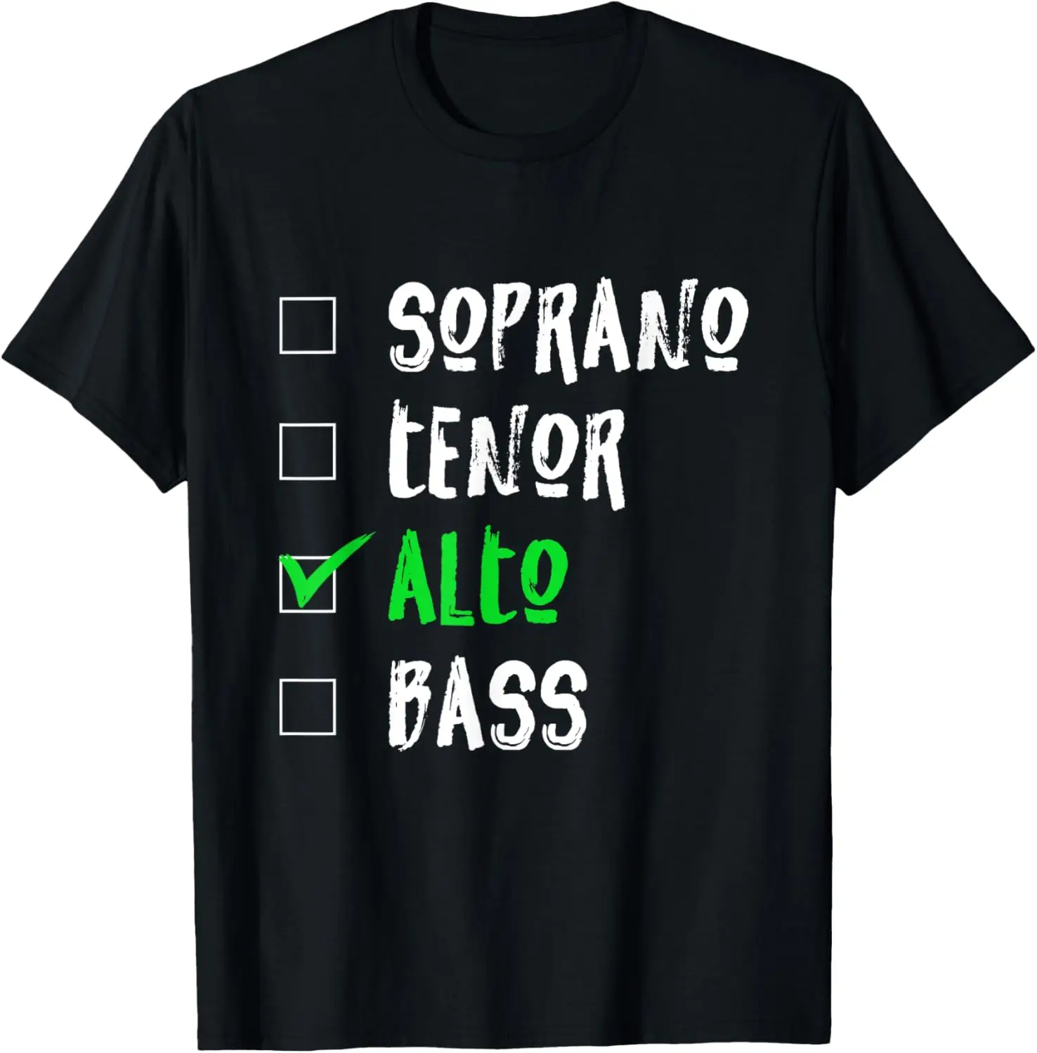 Soprano Tenor Alto Singer Singing Choir Music Chorus Gift T-Shirt