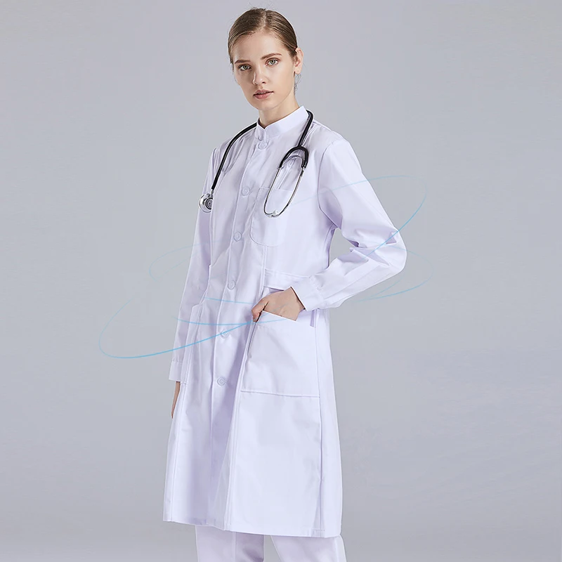 Women\'s Nurse Uniform Professional Medical Overalls Beauty Salon Long-Sleeved Work Clothes Lab Robe Scrub Costume for Nurses