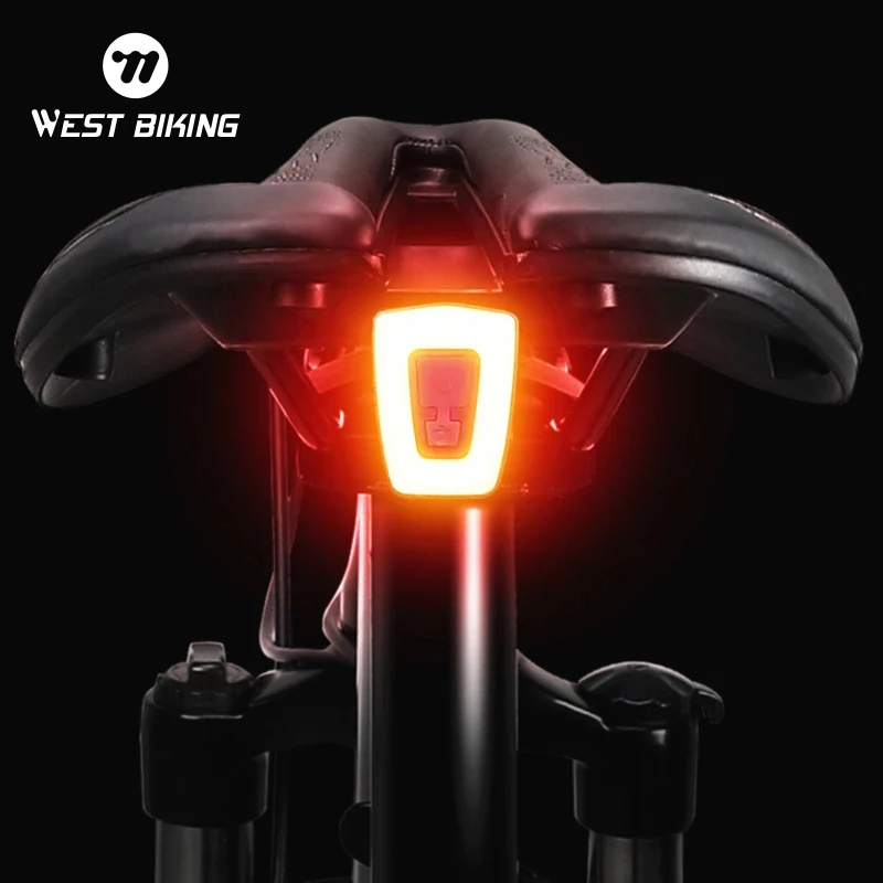 WEST BIKING Bicycle USB Rechargeable Taillight Road Bike High Visibility Bike Rear Light 9 Modes Flasher MTB Accessories