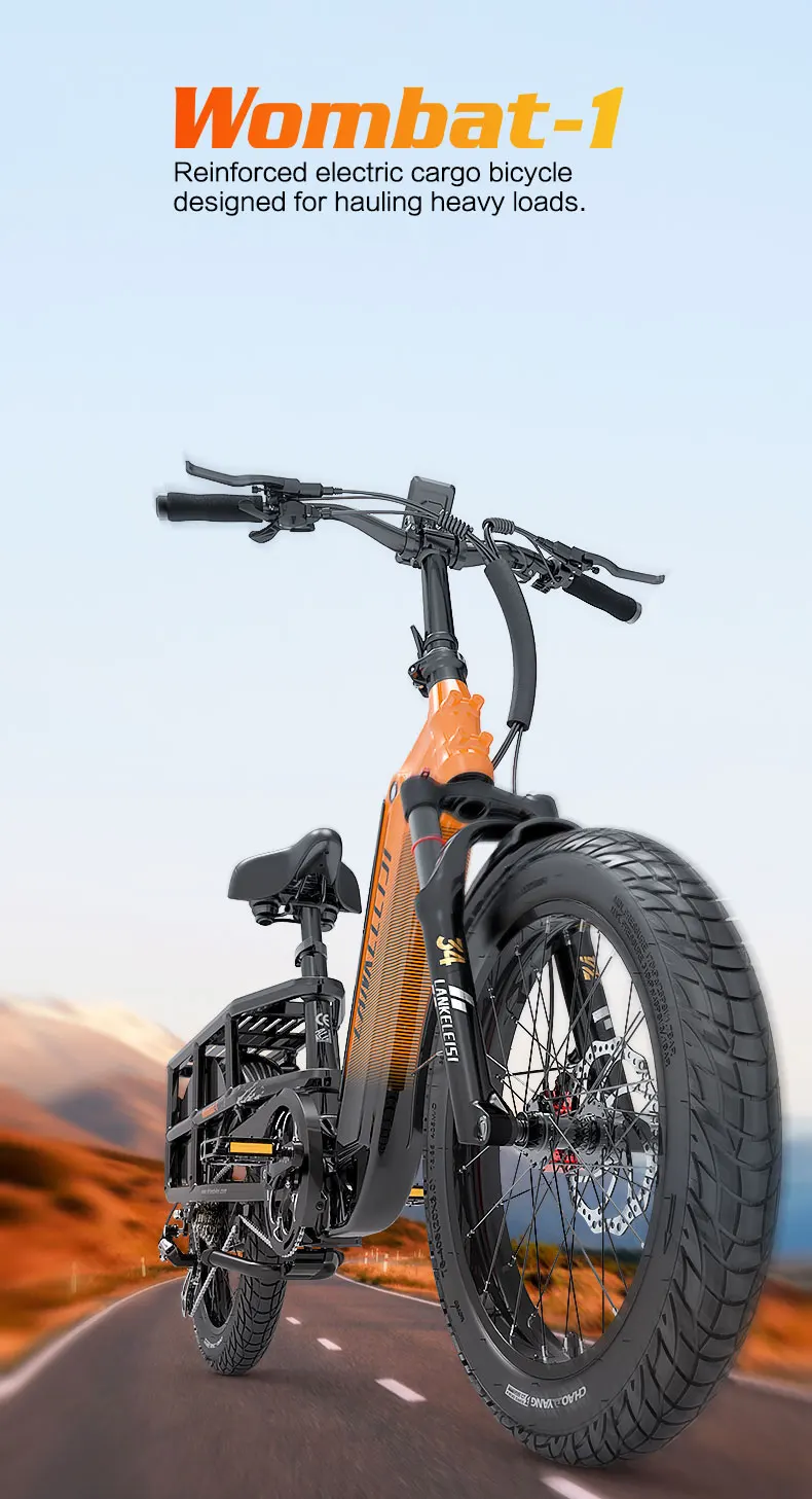 LANKELEISI Wombat-1 1000W Bürstenloser Elektrofahrrad 48V20AH Lithium-Akku Erwachsenen E-Bike mit Hydraulischen Bremsen 20-Zoll-Reifen E-Bike